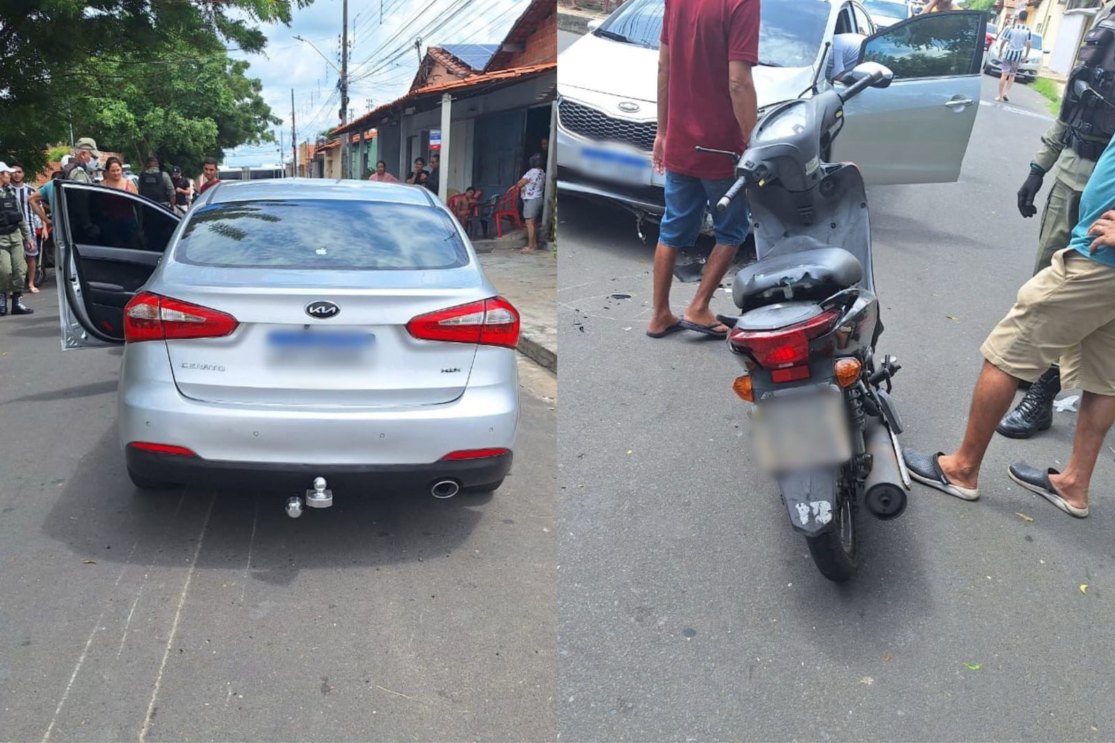 Mulher morre e outras duas ficam feridas em colisão entre carro e moto na Zona Sudeste de Teresina