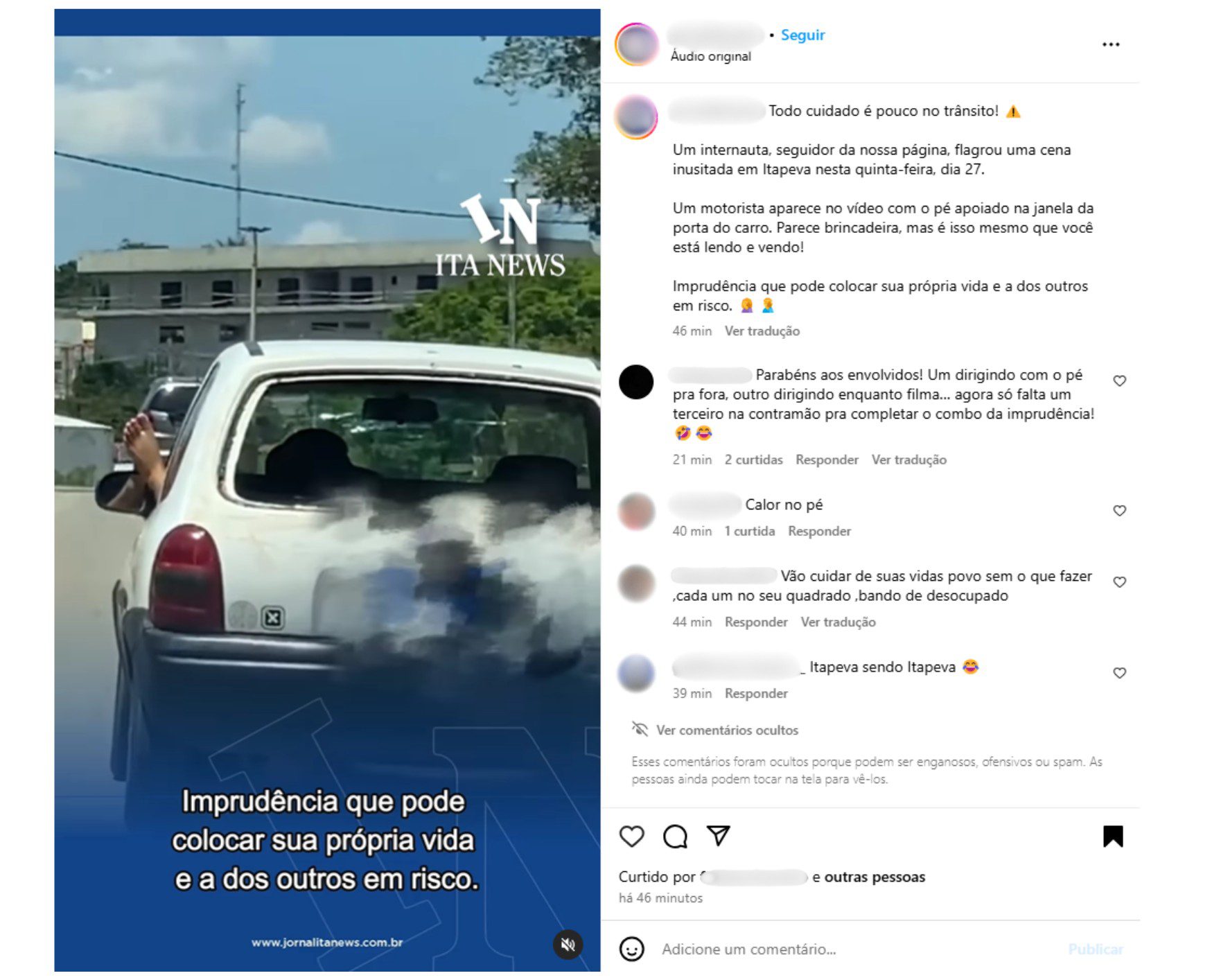 Vídeo que mostra pé para fora da janela de carro em movimento ‘buga’ internautas; entenda as regras