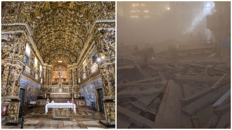 Iphan paga R$ 1,3 milhão para empresa escorar e limpar ‘igreja de ouro’ após desabamento