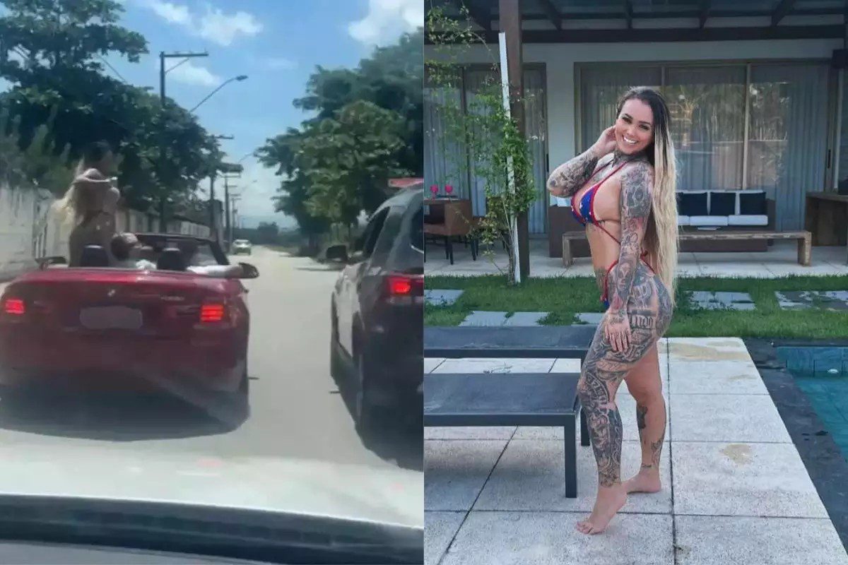 ‘Loira da BMW’ filmada levantando top para PMs nega ter mostrado os seios e vê população ‘muito conservadora’