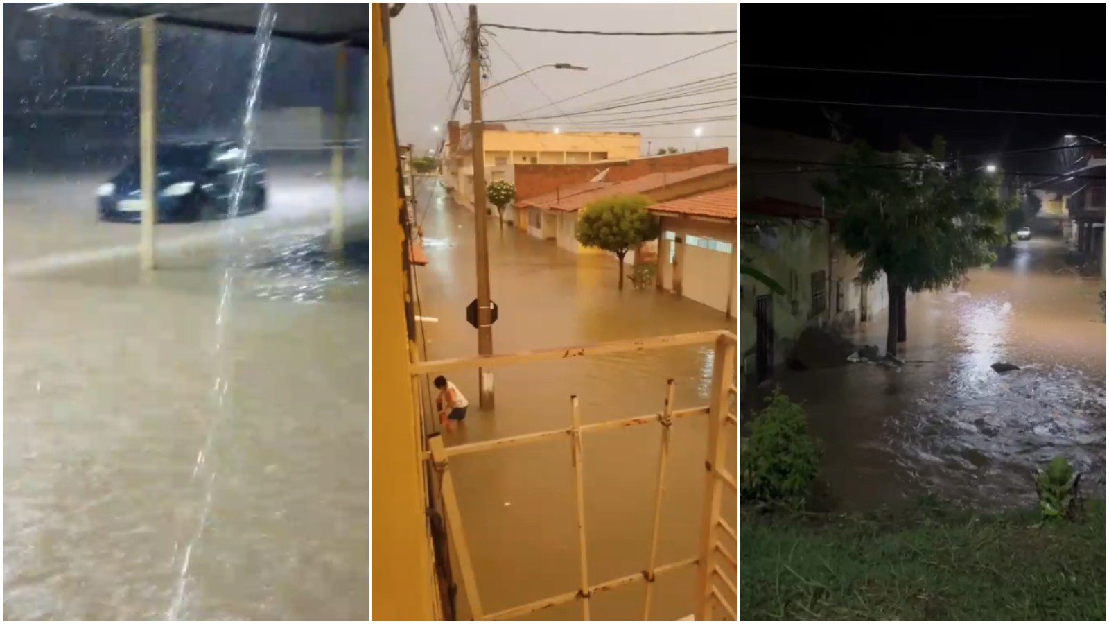 Após forte chuva, Várzea Alegre tem ruas inundadas, casas alagadas e animais ilhados; vídeo