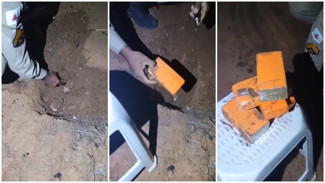 Irmãos são presos após PM encontrar barras de maconha enterradas no quintal de casa, em Jaíba