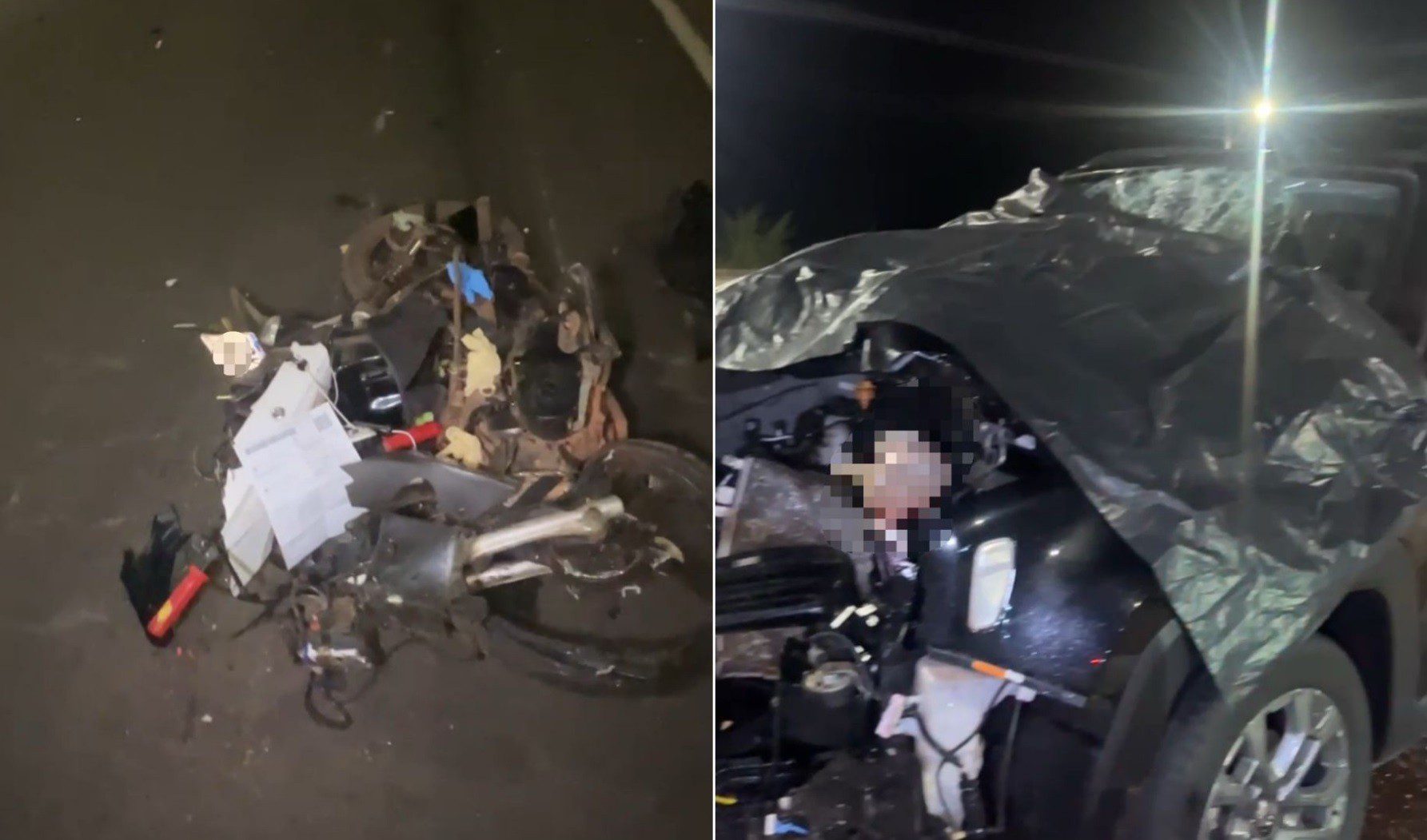 Motociclista morre após bater de frente com carro na BR-153