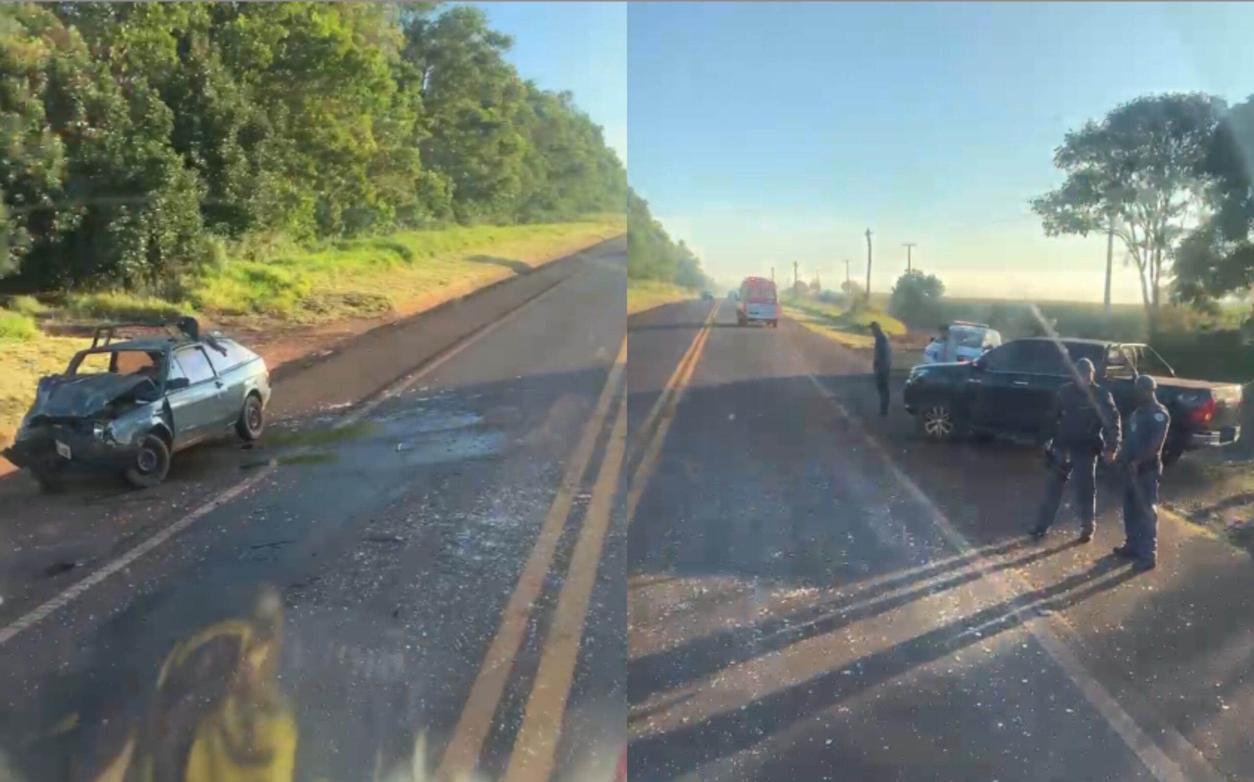 Acidente entre dois veículos deixa jovem ferido em rodovia de Bernardino de Campos