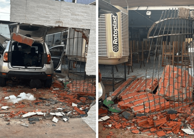 VÍDEO: motorista perde controle da direção e bate carro contra muro de restaurante em Americana