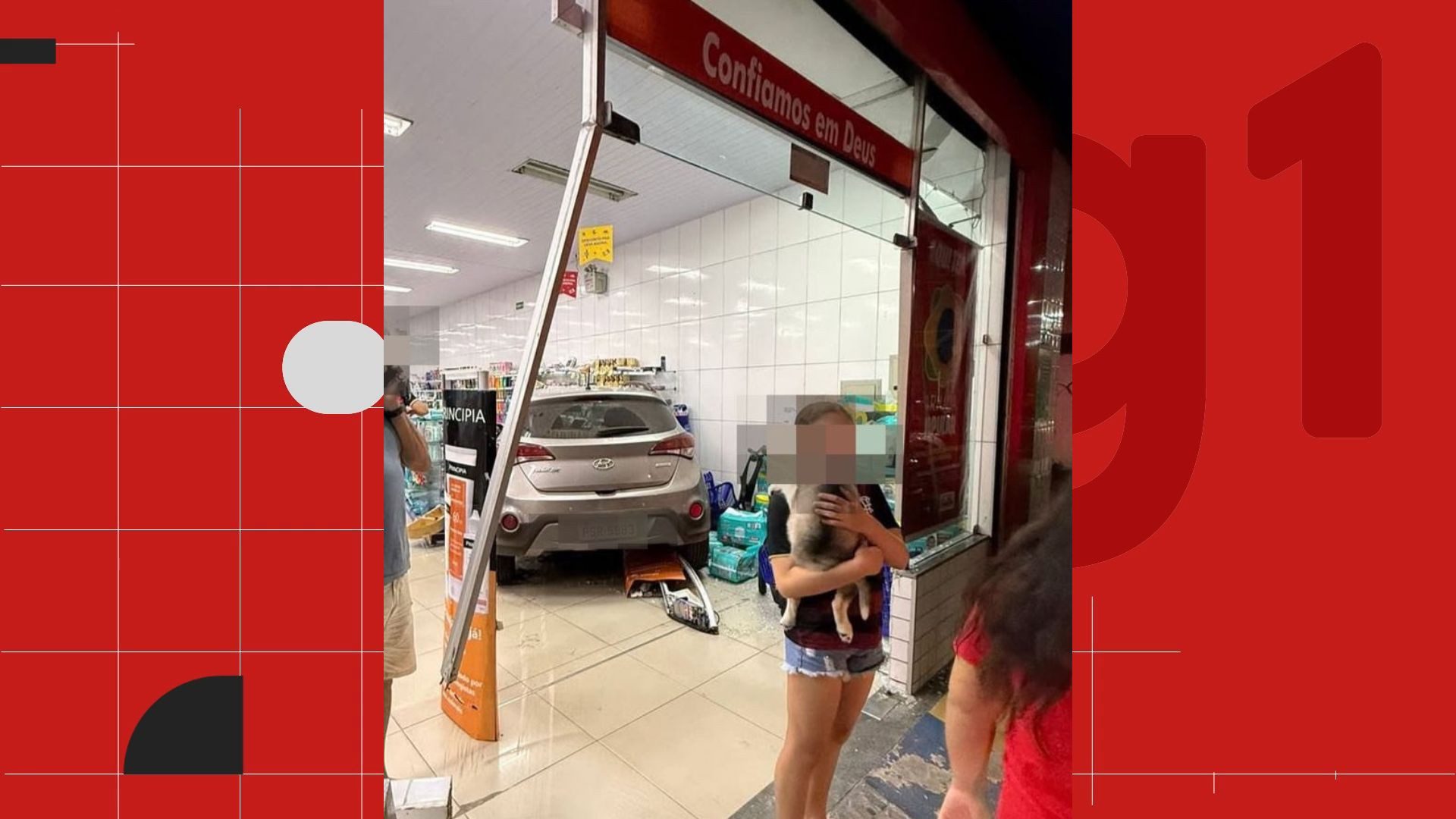 Carro invade farmácia e deixa um ferido na Avenida dos Holandeses, em São Luís