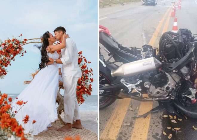 Motociclista que morreu em acidente em Goiás se casou há 4 meses em cerimônia na praia