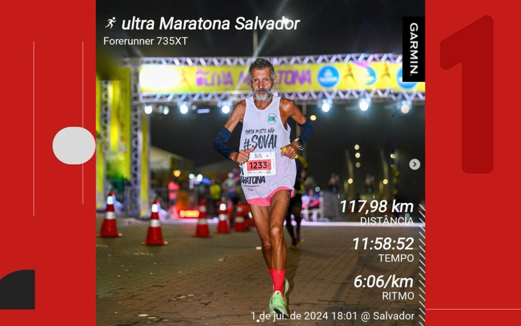 Um quilômetro por cada ano de vida: idoso corre 64 km para comemorar aniversário em Salvador