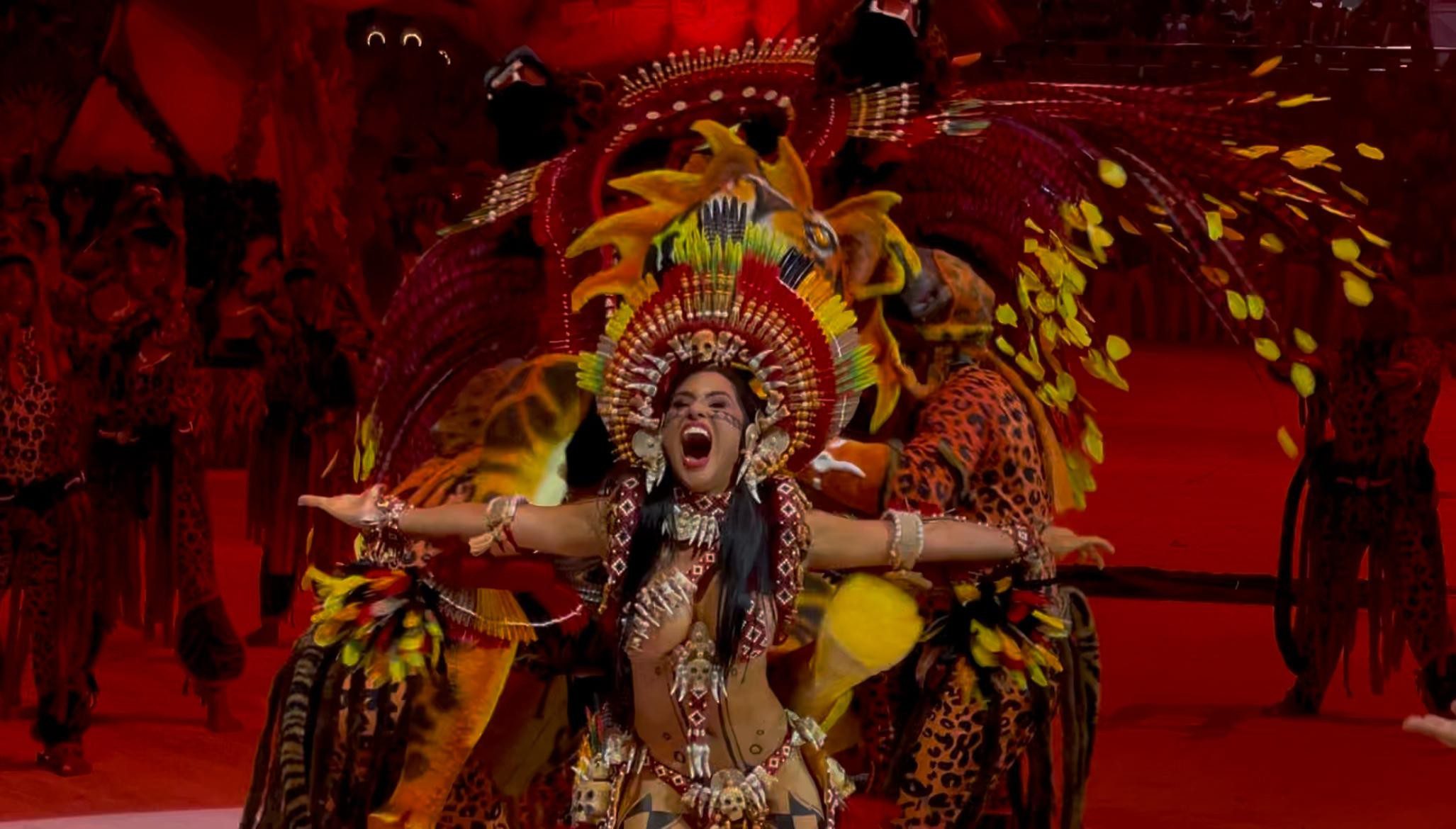 Isabelle Nogueira vira ‘onça’ e encarna lenda amazônica na 1ª noite do Festival de Parintins 2025